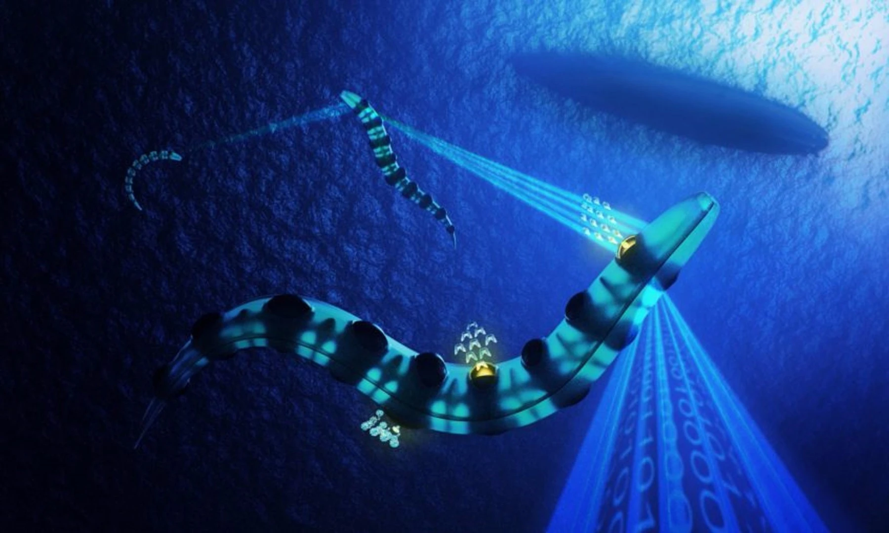 The Eels' would use blue-green laser energy to communicate, forming a self-meshing underwater network