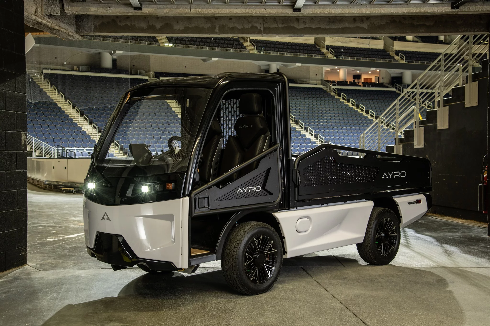 The Ayro Vanish small electric utility truck can be configured as a flatbed truck, pickup truck or as a box van