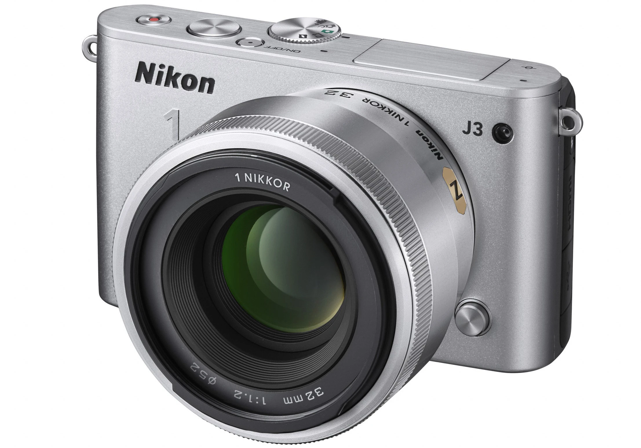 The Nikon 1 NIKKOR 32mm f/1.2 can take 52 mm filters and has a minimum focus distance of 0.45 m (1.48 ft)
