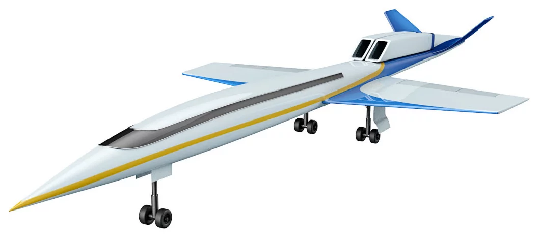 Front angle view of the Spike S-512 supersonic jet design
