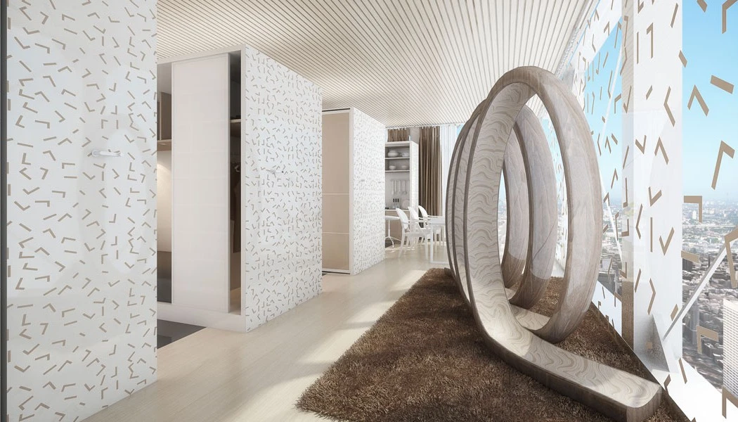 The interior of an apartment in the Elastic Woodscraper II (Image: Weingartner Architects)