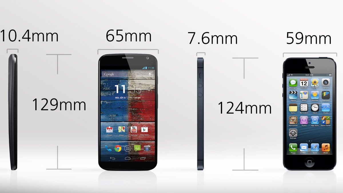 The Moto X is a little bit bigger and significantly thicker