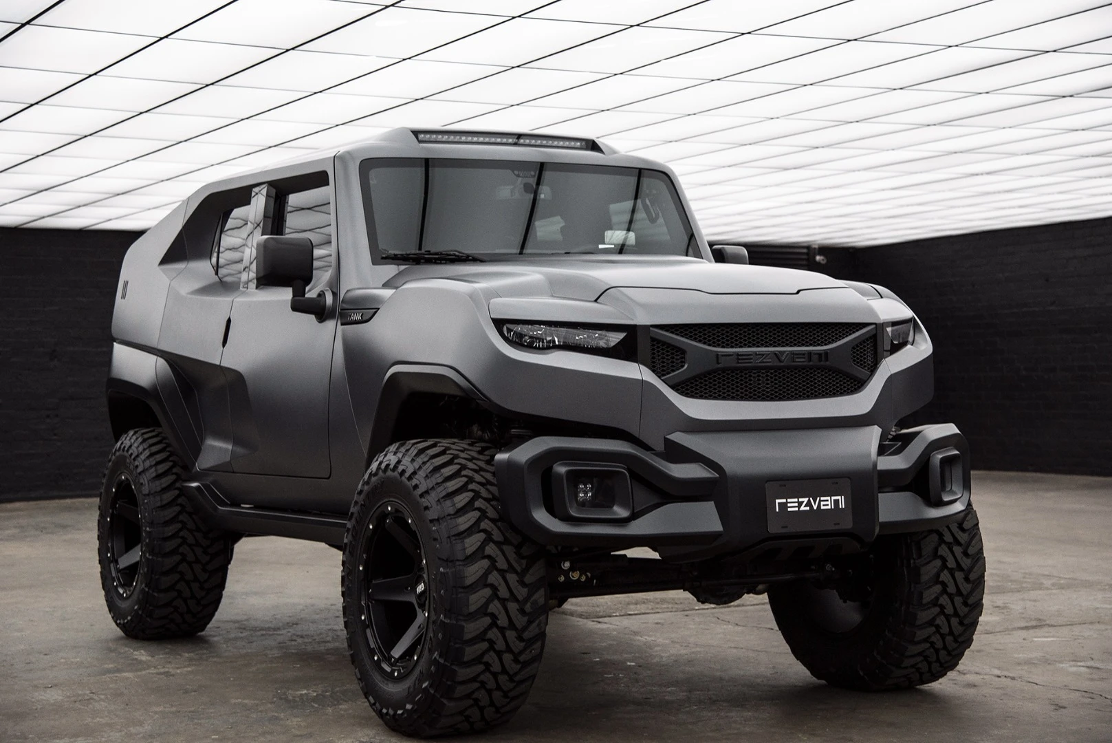 Bumper fog lights and a roof LED bar add more lighting capability