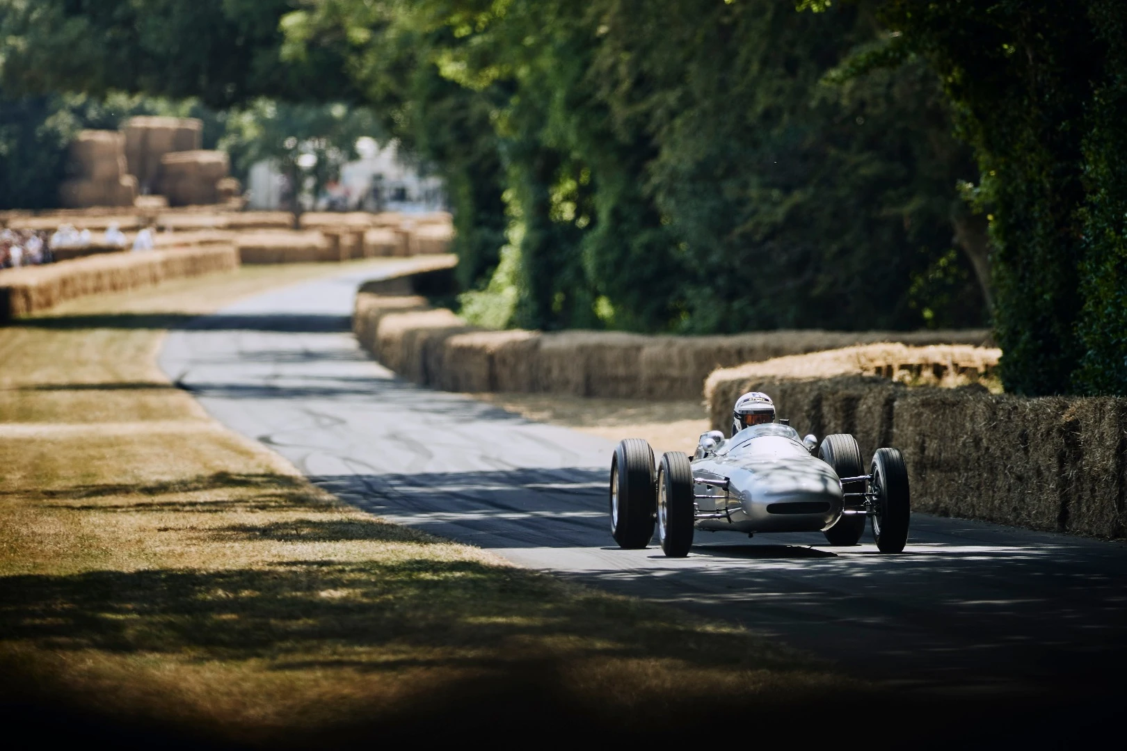 Porsche's purpose-built open-wheeled F1 car, the 804, on show at the 2018 Goodwood Festival of Speed