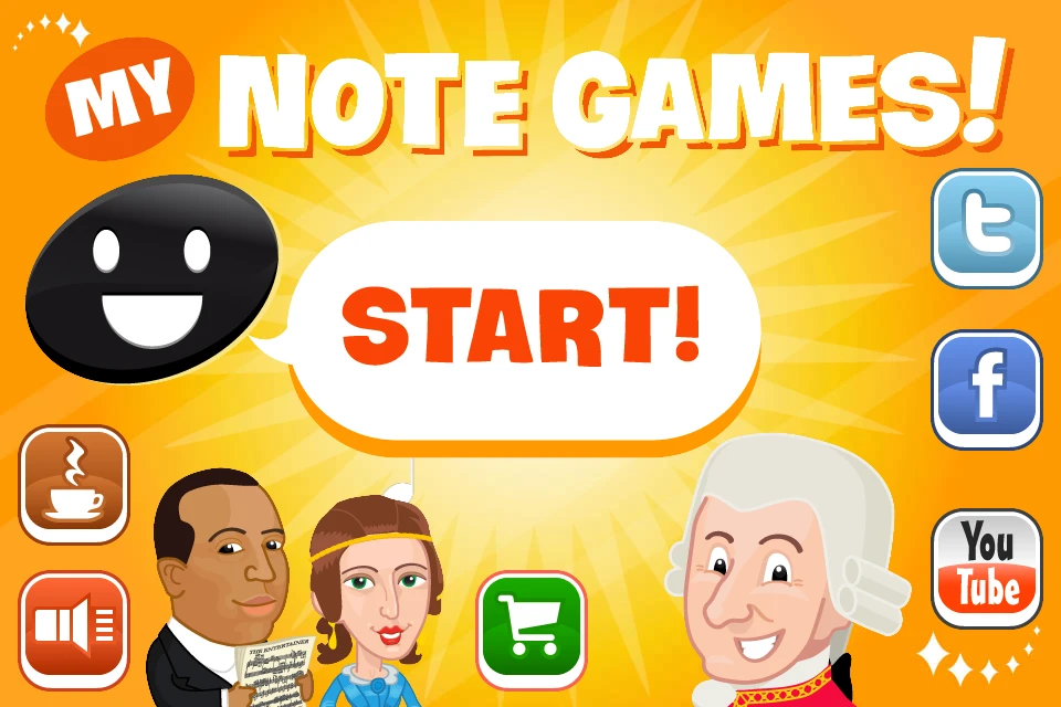 Mozart, Scott Joplin and Clara Schumann guide students through simple games to help develop sight reading, timing and tuneful playing skills
