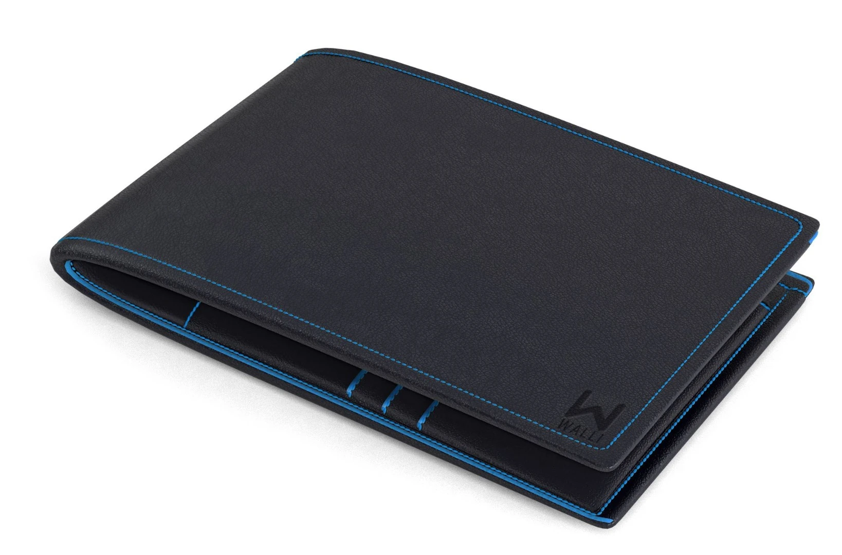 Walli is made from genuine leather and is available in both black and blue