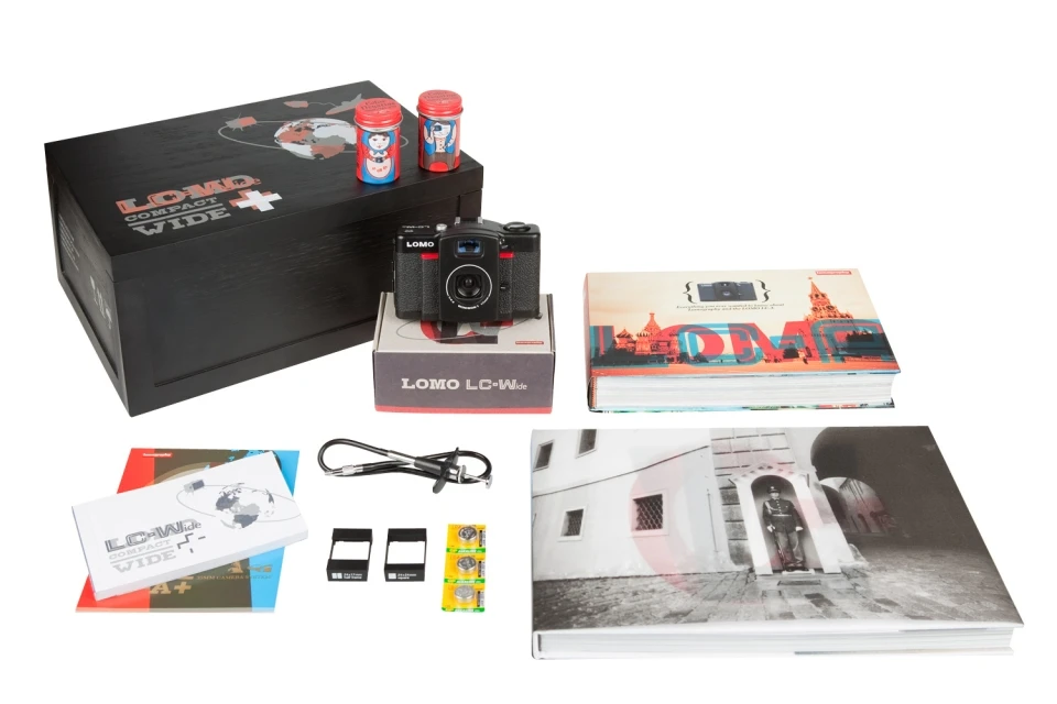 The new LOMO LC-Wide analog film camera with ultra-wide-angle lens and a choice of three exposure formats