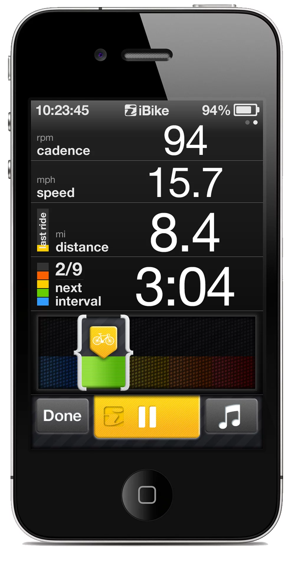 The iBike POWERHOUSE app sets the pace for each workout