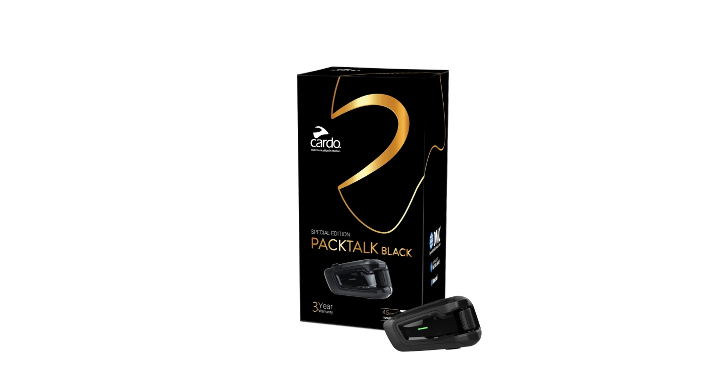 45-mm JBL speakers and a three-year warranty separate the Black from the Packtalk Bold