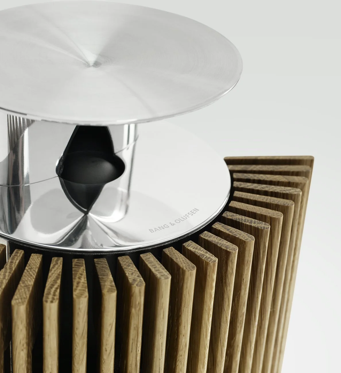 The BeoLab 18 features an acoustic lens tweeter at the top that's claimed to throw out sounds in a 180 degree even spread