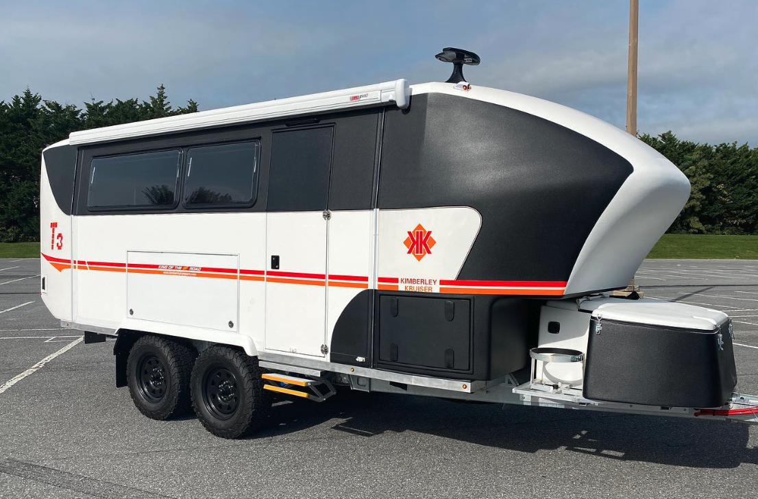 The Kimberley Kruiser lineup features three different size caravans; this one is the largest, the six-person dual-axle T3