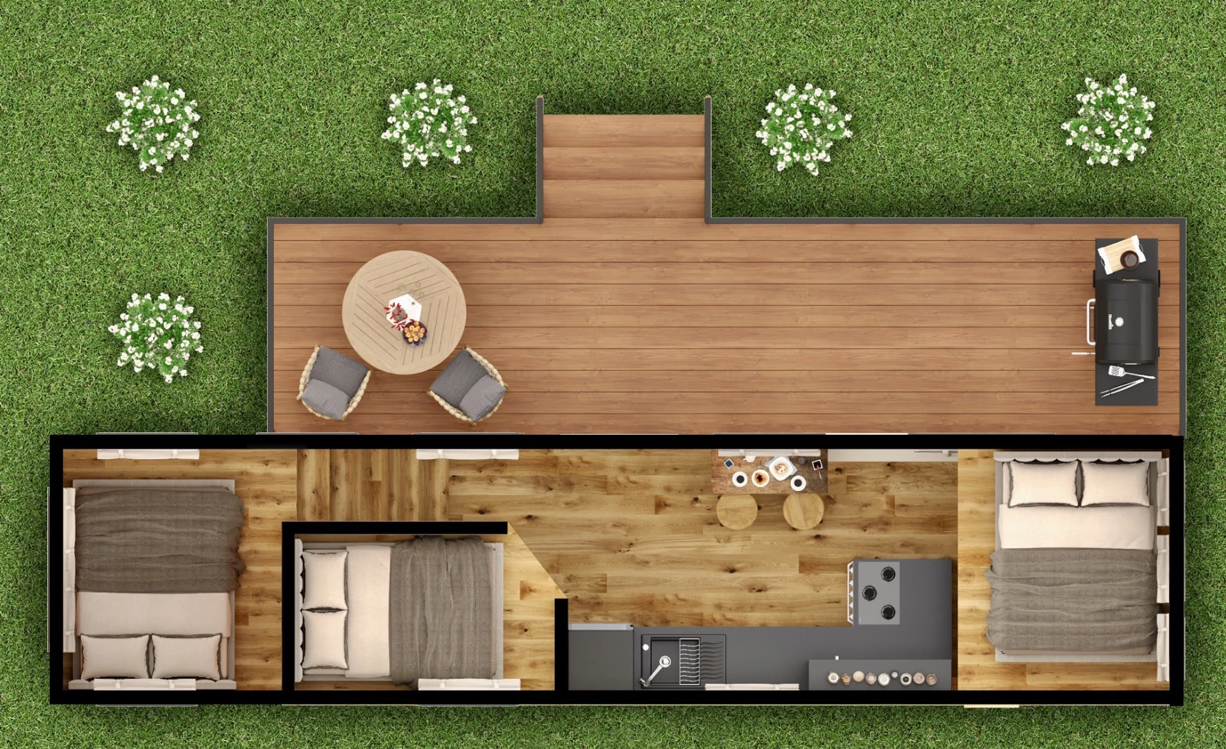 Architectural drawing of the Goose tiny house