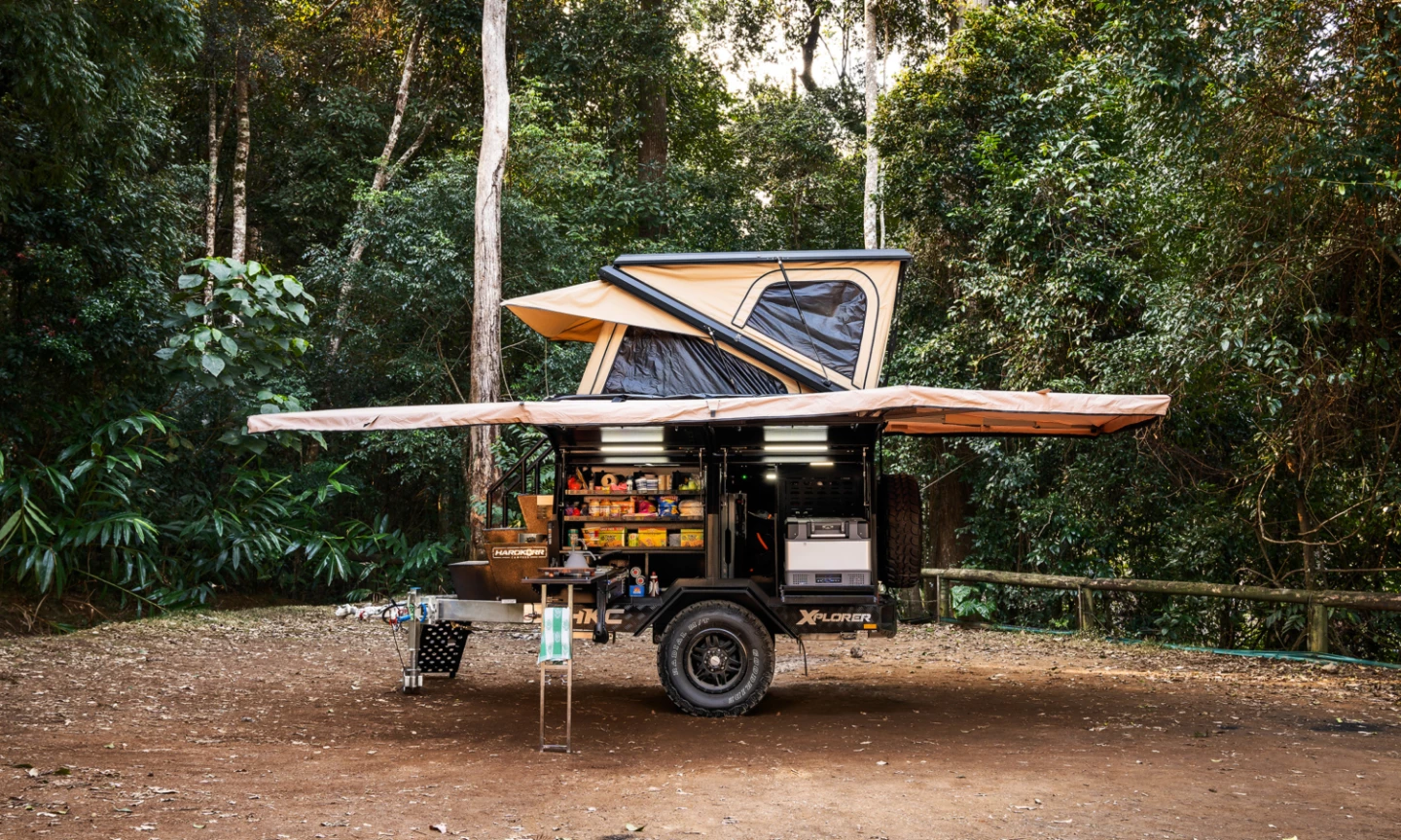 The fully equipped Xplorer Adventurer comes ready to camp but can still double as a work trailer with a few mods