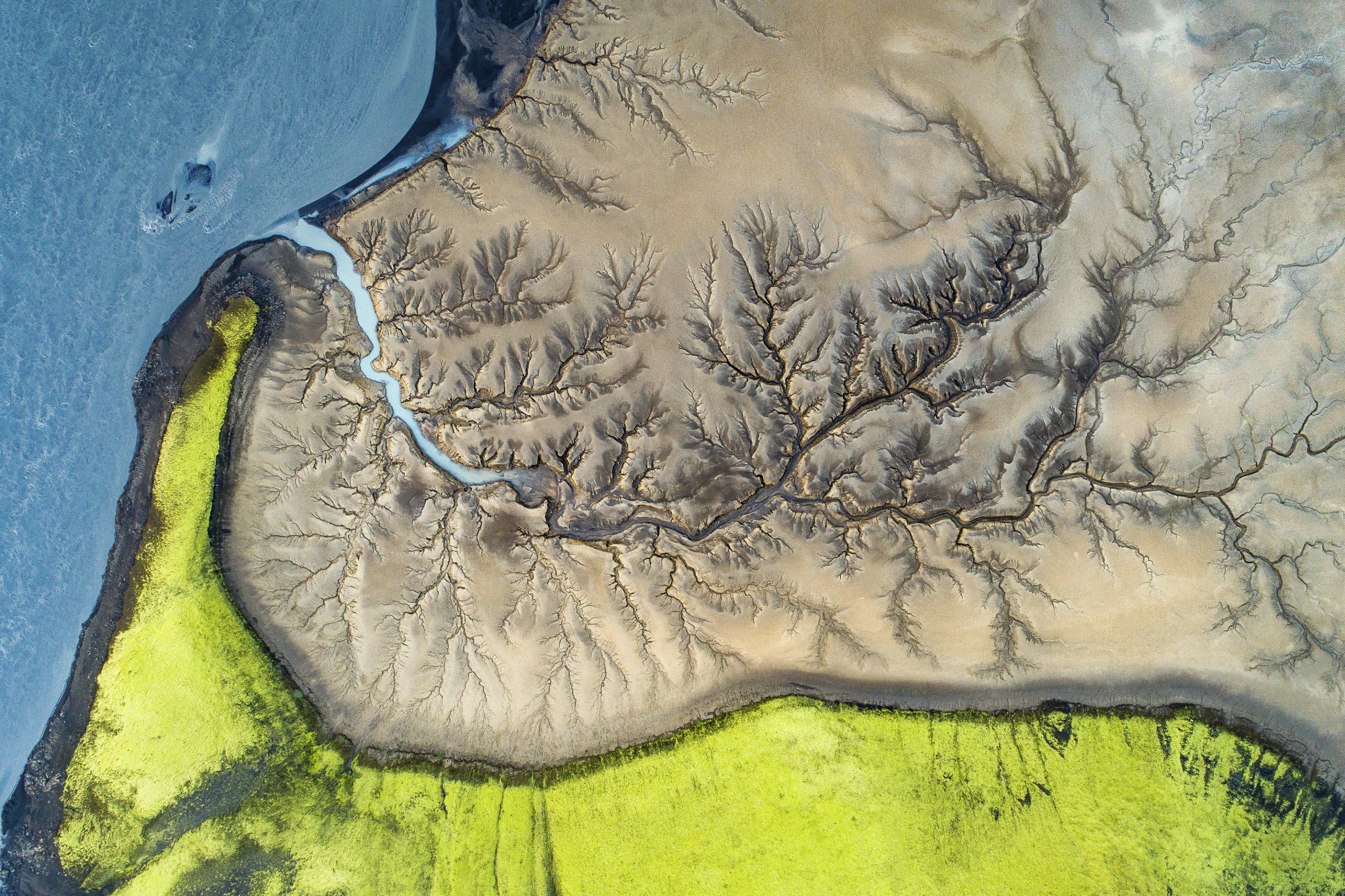 Honorable Mention, Landscape. Water in quicksand, Iceland.