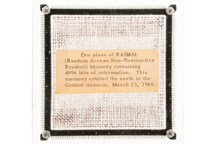 The memory core was part of the on-board computer for the Gemini 3 mission