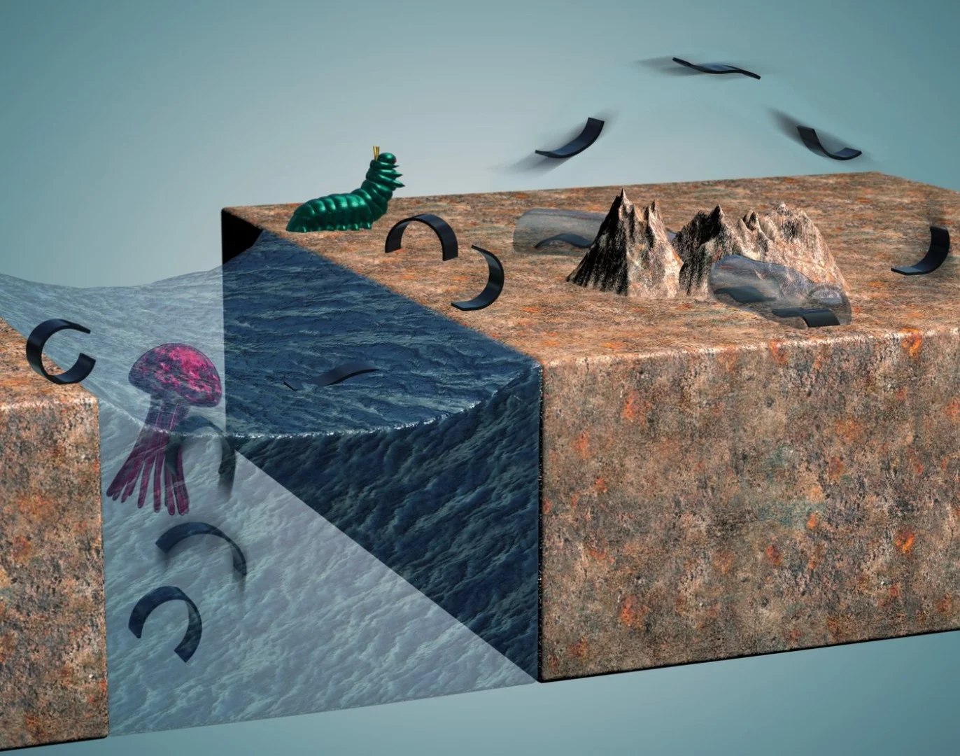 Max Planck researchers have developed a millirobot that can walk, crawl, jump, climb, roll, swim and carry loads