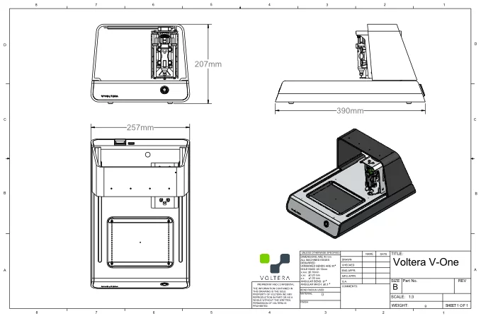 The V-One is a desktop conductive ink printed circuit board creator