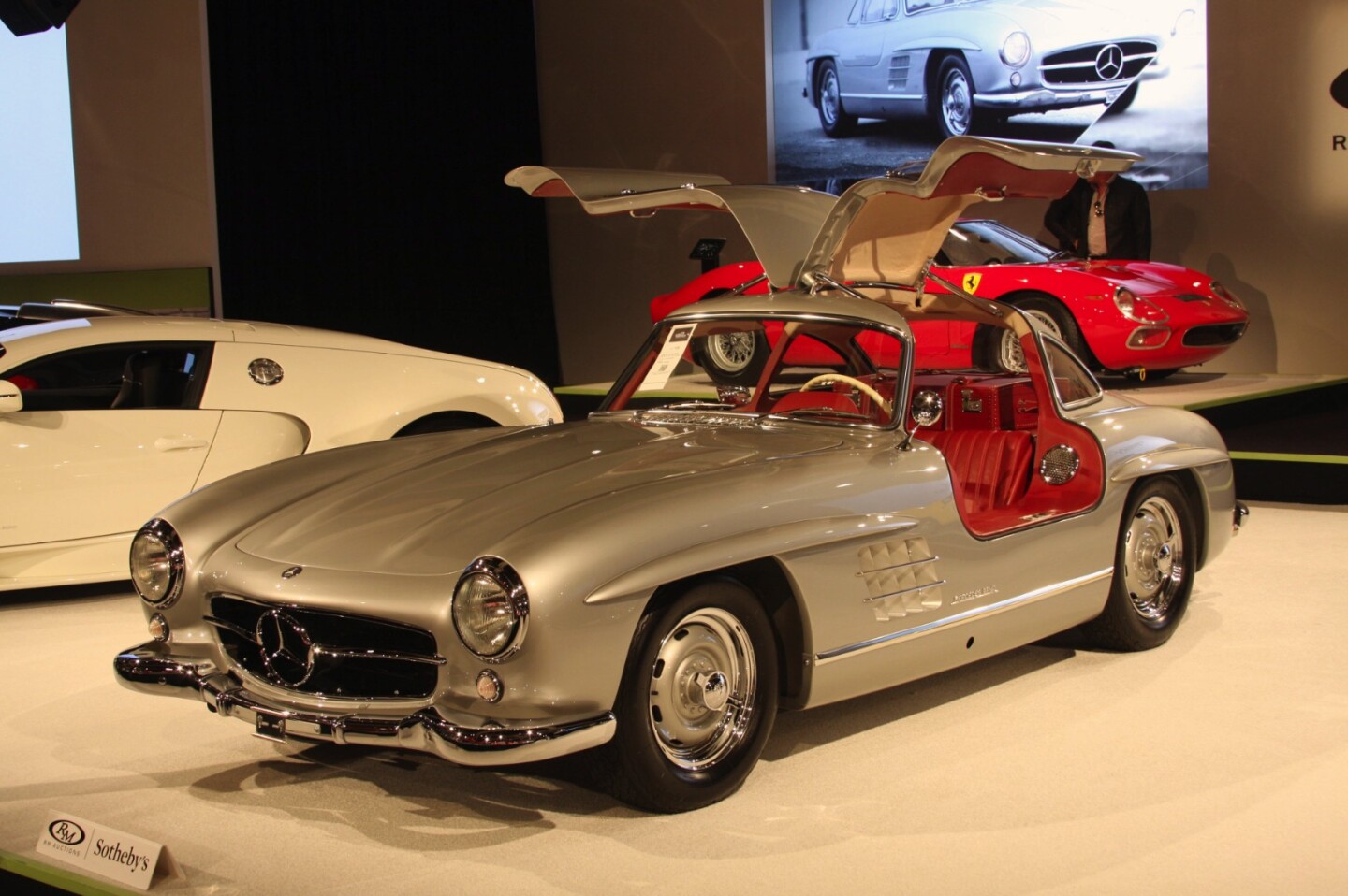 The 1955 Mercedes-Benz 300 SL Alloy Gullwingwas passed in with a high bid of $4,500,000