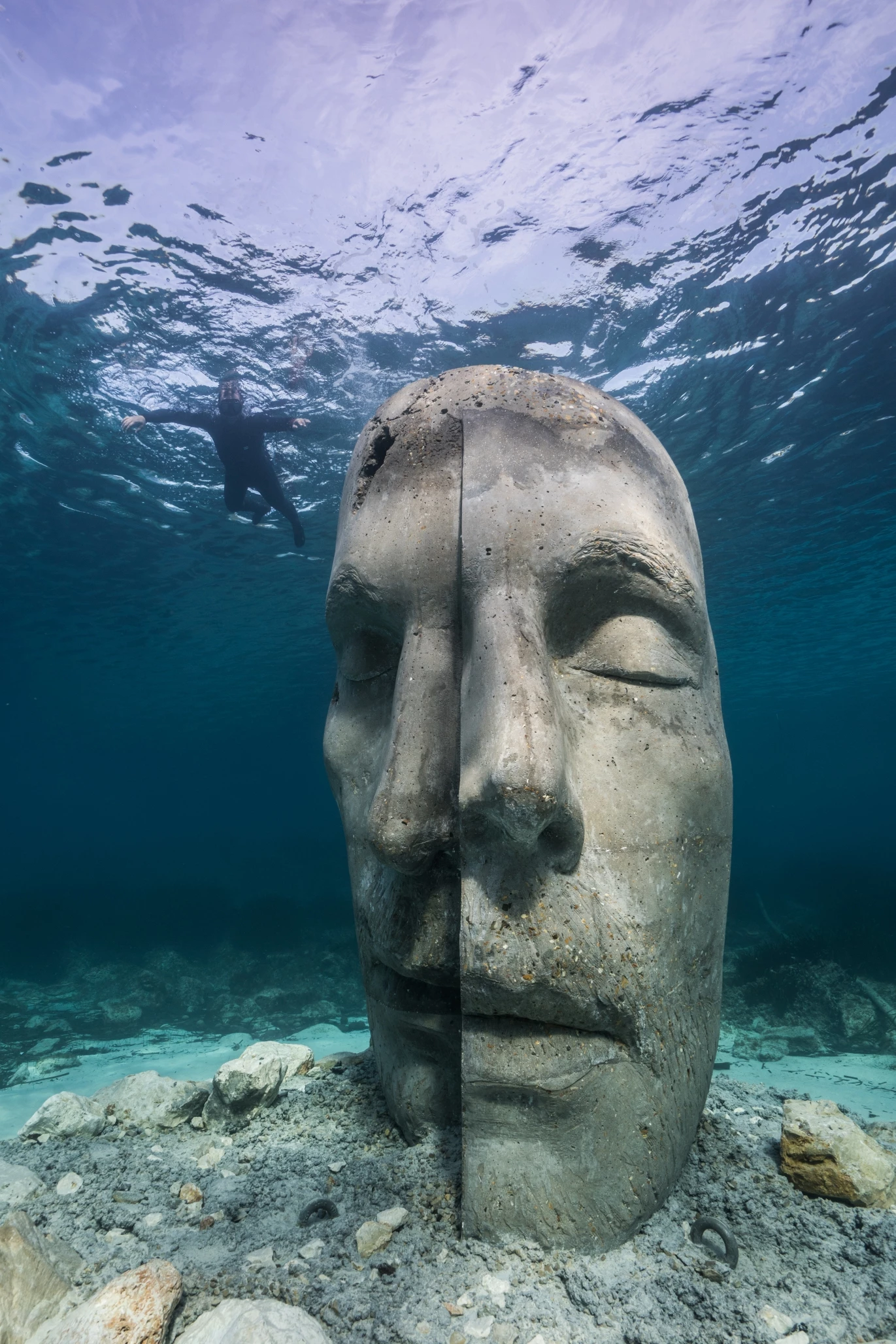 The Underwater Museum of Cannes' sculptures are modeled on local people