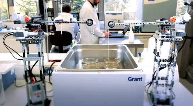 Scientists at Cambridge University have built robots out of LEGO, to assist in their research into creating artificial bone