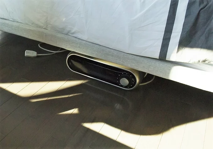 Noria is slim enough to slide under beds for off-season storage