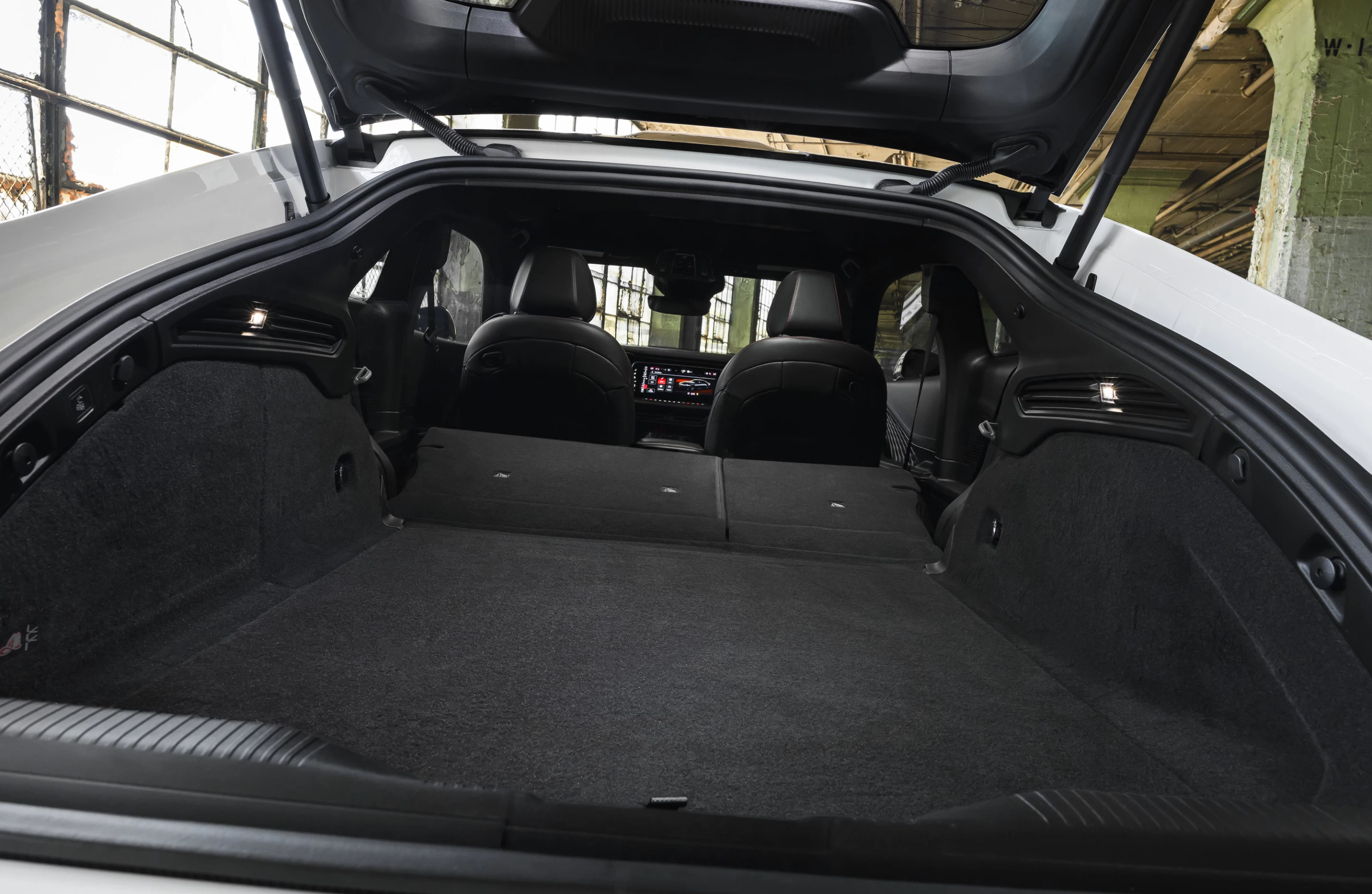 Rear seats in the Charger fold down to maximize interior cargo under the "hidden hatch" fastback design