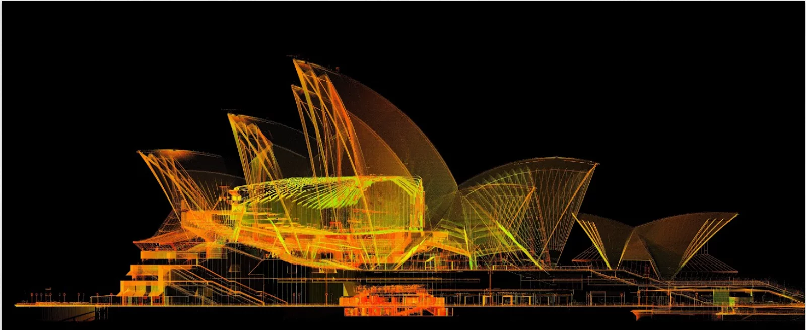 A schematic of the Sydney Opera House on the Google Cultural Institute
