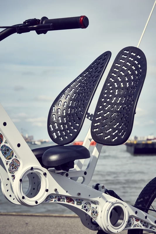 The seat on the MC2 Chopper is designed to deliver a comfortable ride