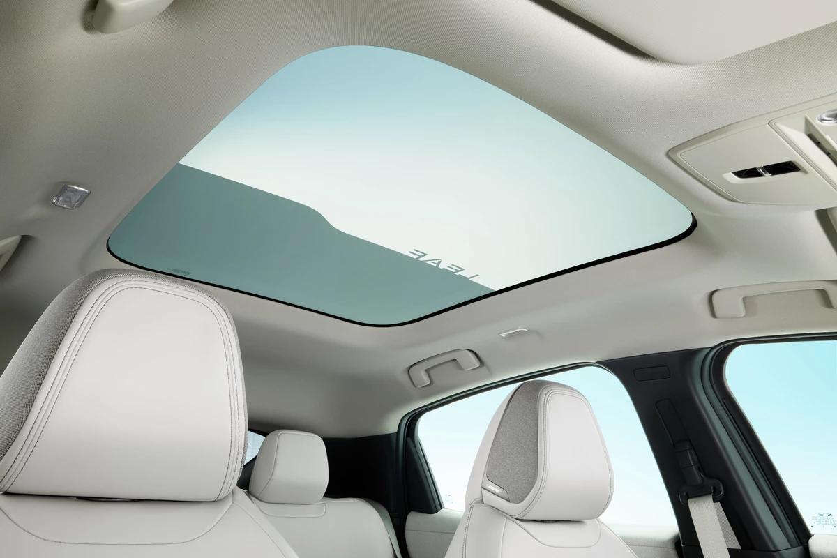 The 2026 LEAF sports a dimming panoramic roof, but it's reserved for the top two trims: the SV+ and Platinum+
