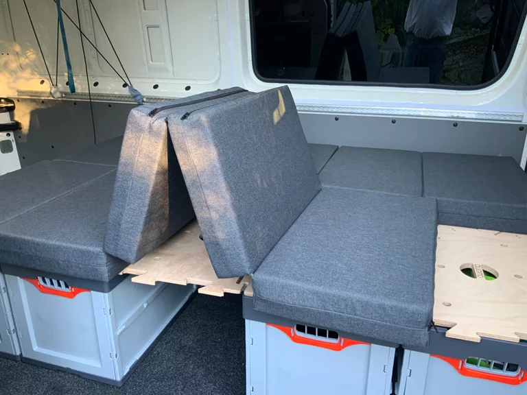 The Owomo panels and available backrest supports open up all kinds of possibilities for simple camper layouts