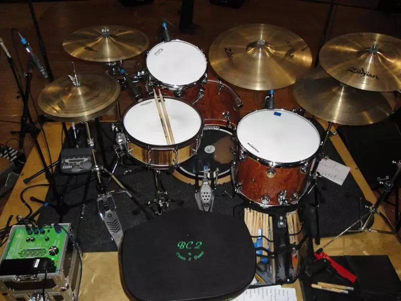 Elliott Henshaw's rig onstage with Tony Christie