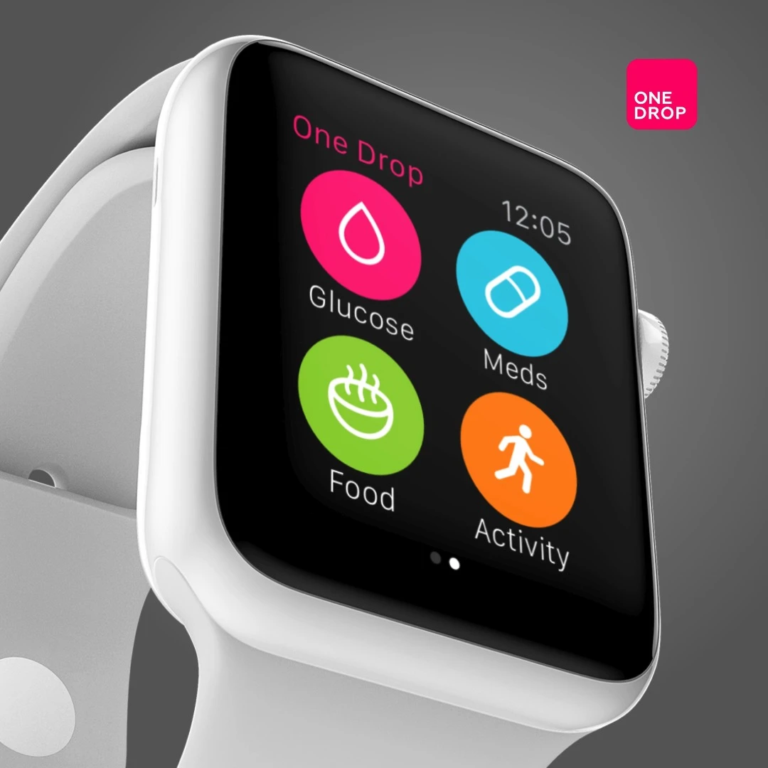 The One Drop app is available on smartwatches