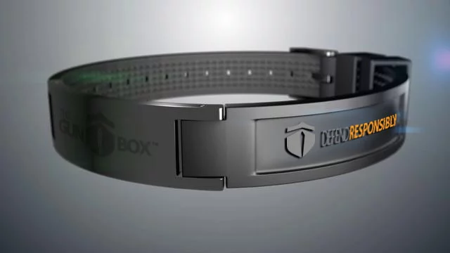 Once a firearm is secured safely inside, gun owners can unlock the Gun Box with an RFID-equipped bracelet (or ring), via a fingerprint scan, or a combination of the two