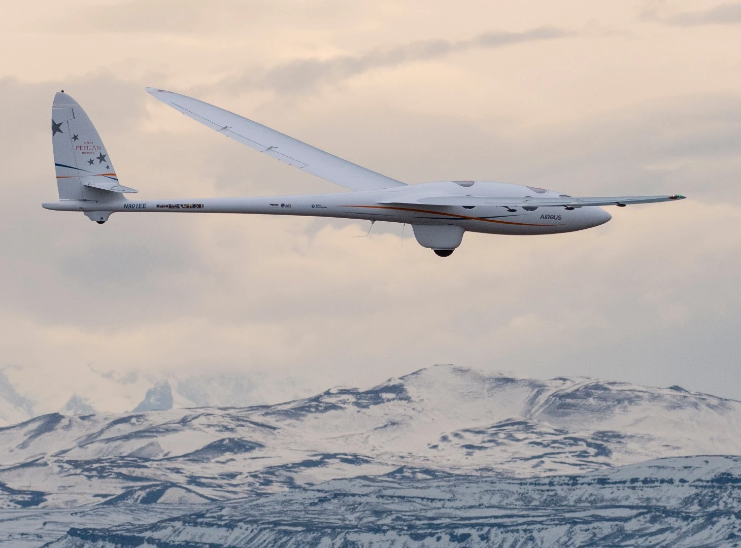 The Airbus Perlan Mission II glider over the Andes