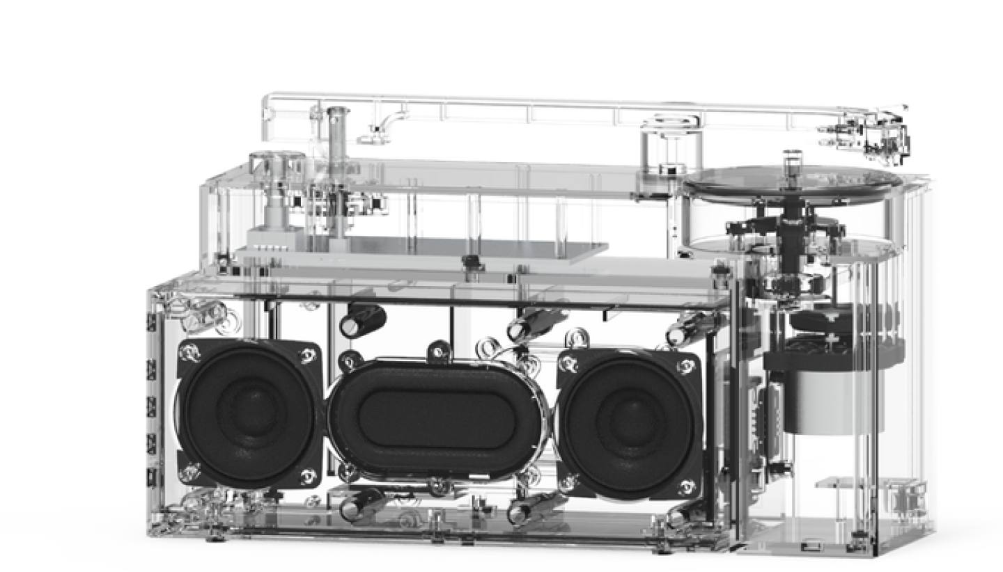 Quirky allinone turntable rocks detachable wireless speaker