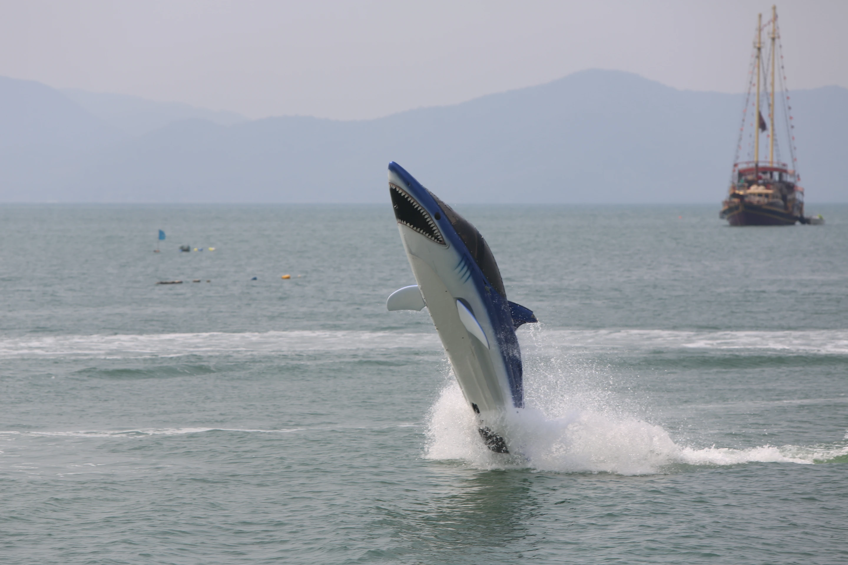 Breaching the water in the Seabreacher X really winds up any audience – indeed, people come out of the woodwork when this baby hits the water. Photo: Husna Namirembe