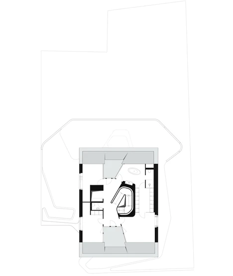 The second floor plan of the OLS House