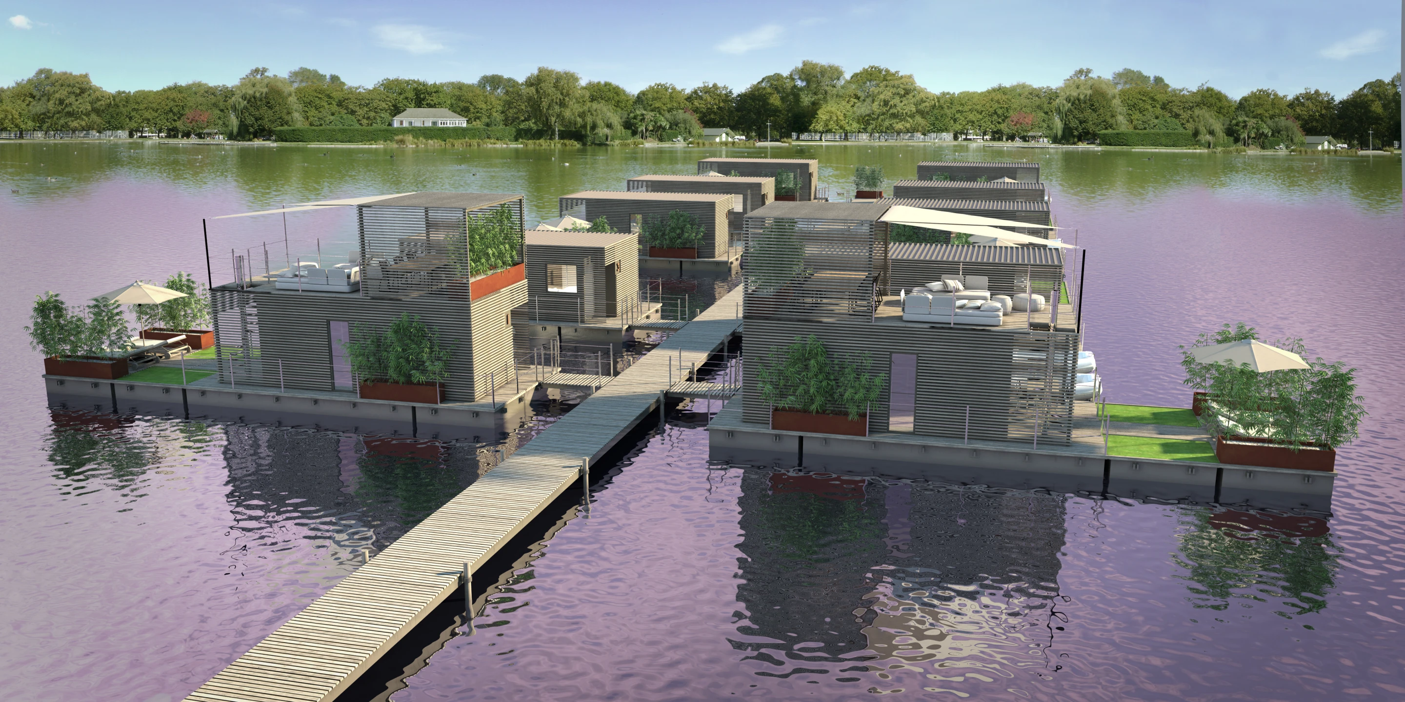Each individual building can be personalized inside and out due to a modular system and the load bearings can support a two-level structure