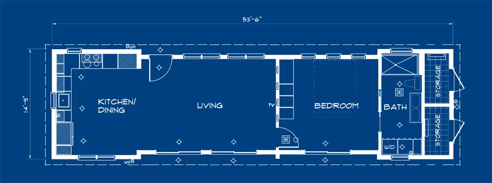 Aktiv is a 800 square foot (74 sq. meter) prefabricated home
