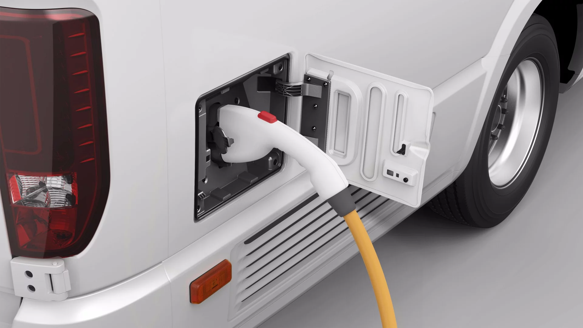The V8070 Van carries an onboard 7.2 kW SAE J1772-standard charger