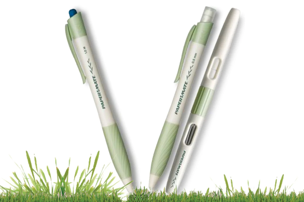 Most of the components in Paper Mate's biodegradable line will break down in the space of a year