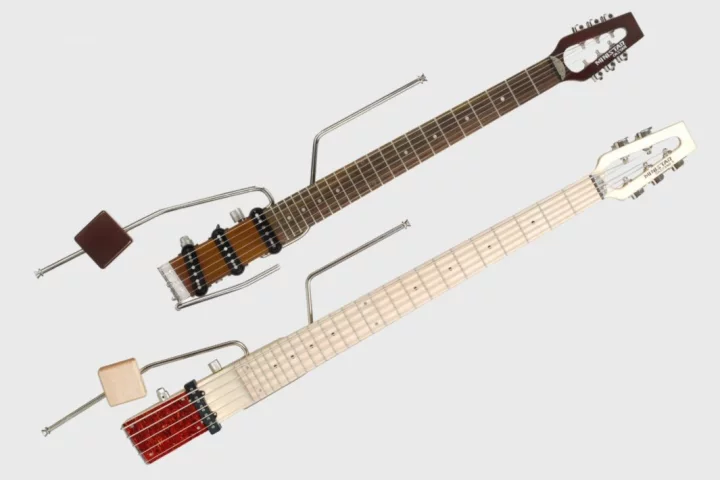 Bob Wiley's Ministar dispenses with the traditional guitar body, which adds little or nothing to its tone, and instead offers an odd-looking neck with pickups