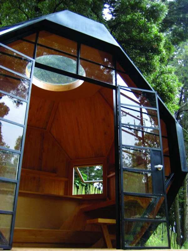 A center skylight that beams light through the top of the ceiling