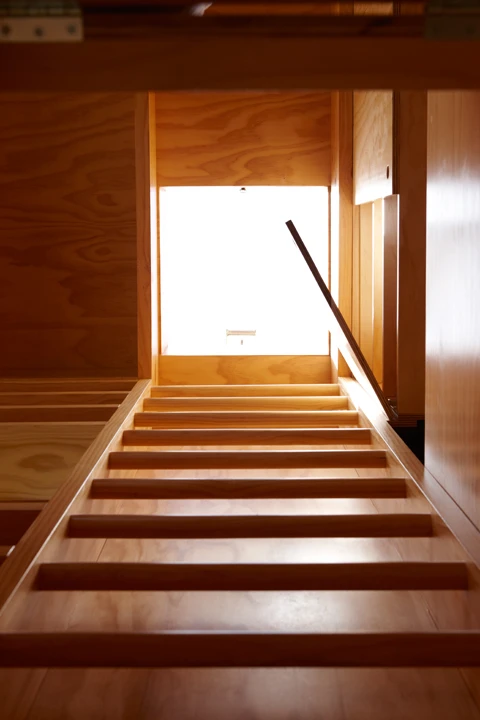 The ladder up to the roof terrace (Photo: Jackie Meiring)