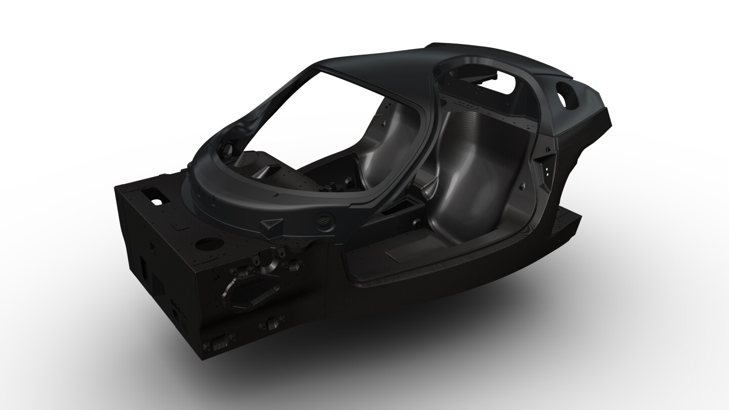 The chassis for Ferrari's first-ever hybrid uses four different types of carbon fiber