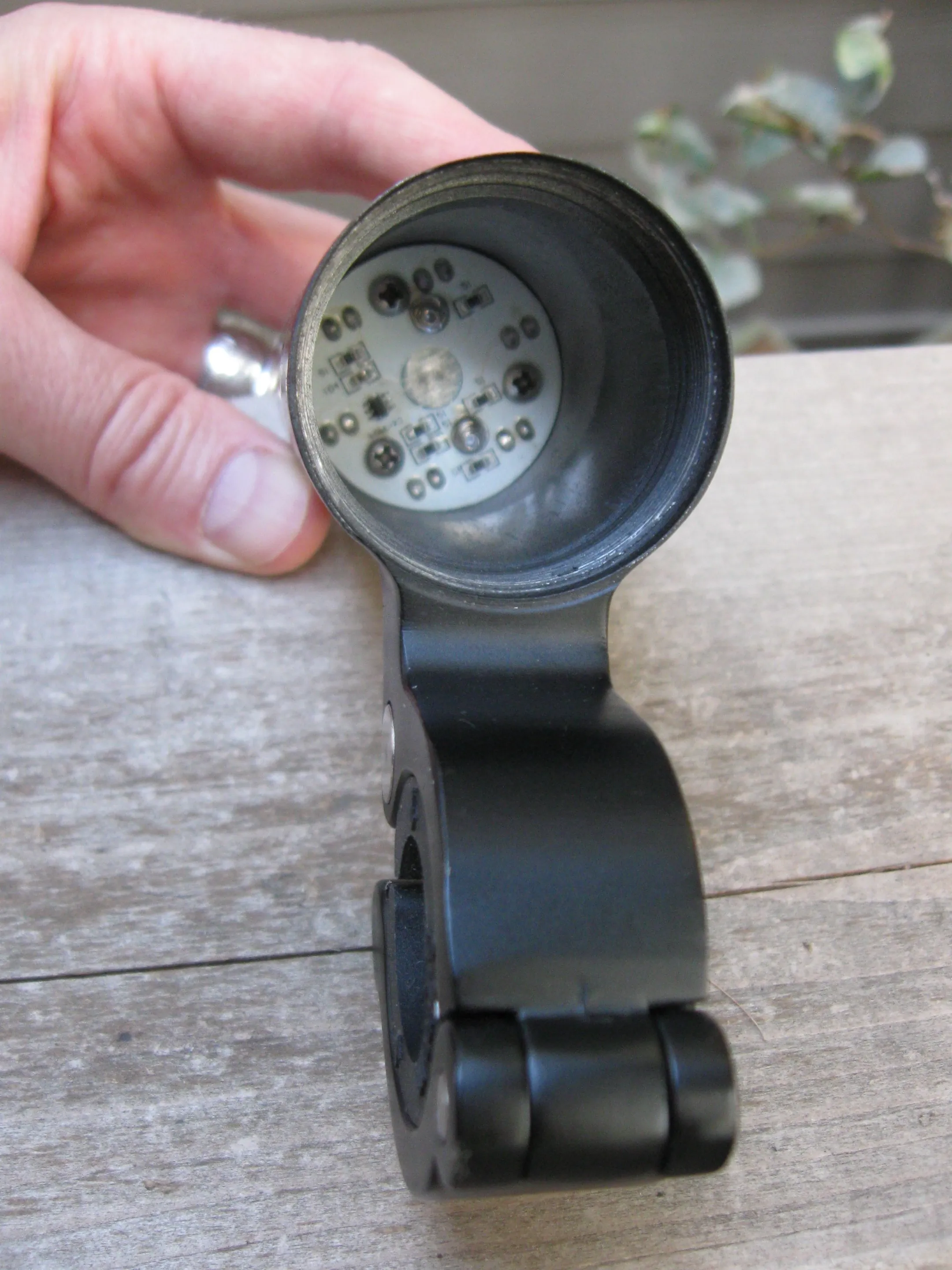 A view inside the Defender's battery compartment