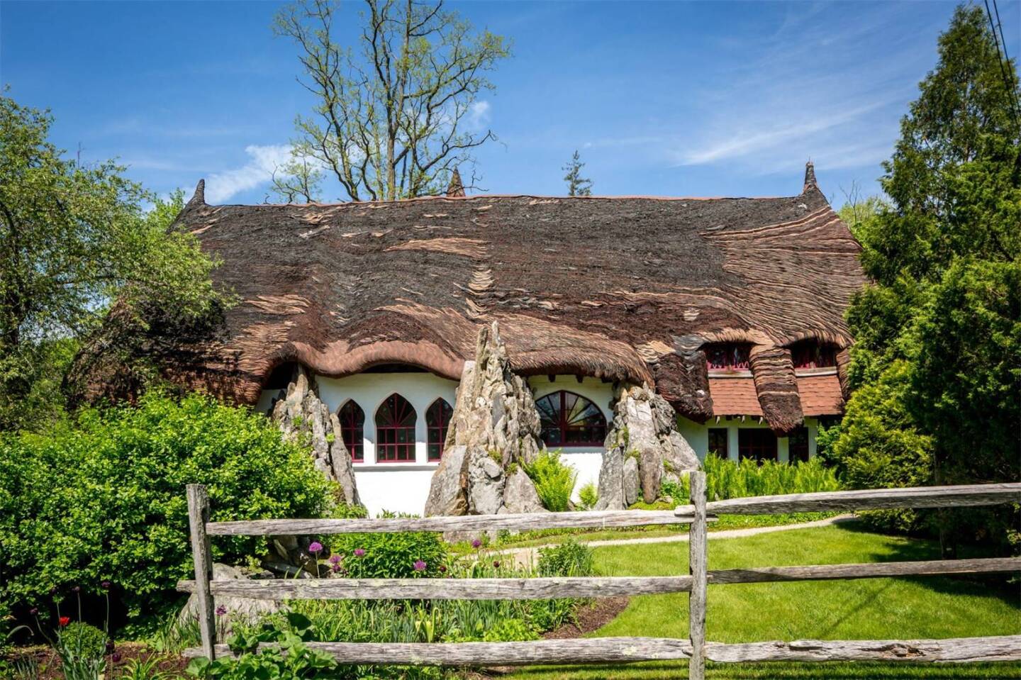 Officially known as Santarella, the Tyringham Gingerbread House estate today tempts folks to the mountains for weddings, honeymoons, vacations and country retreats
