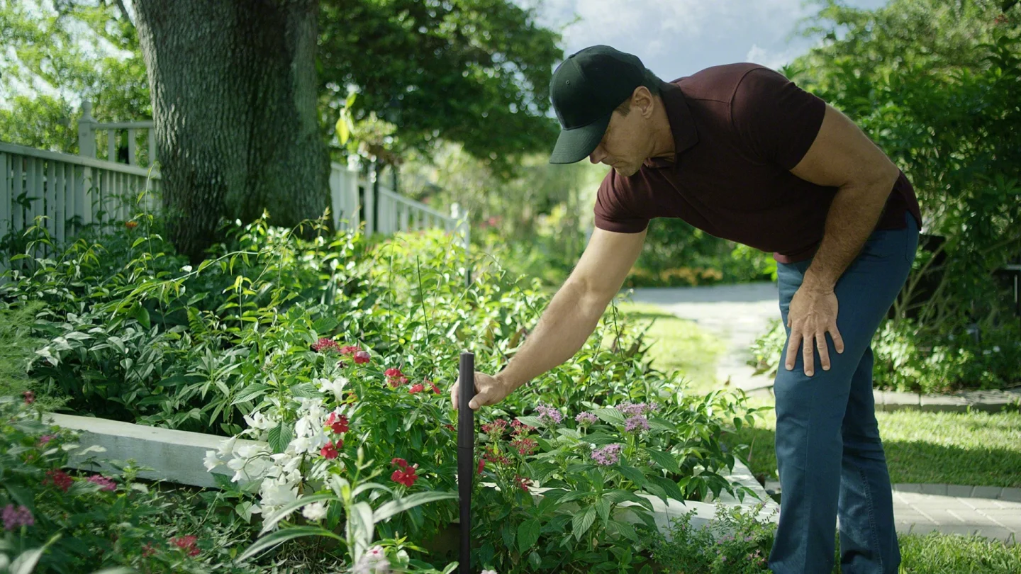 Instead of installing wires around flower beds, Terra users position standalone beacons in zones they don't want the robot mower to venture