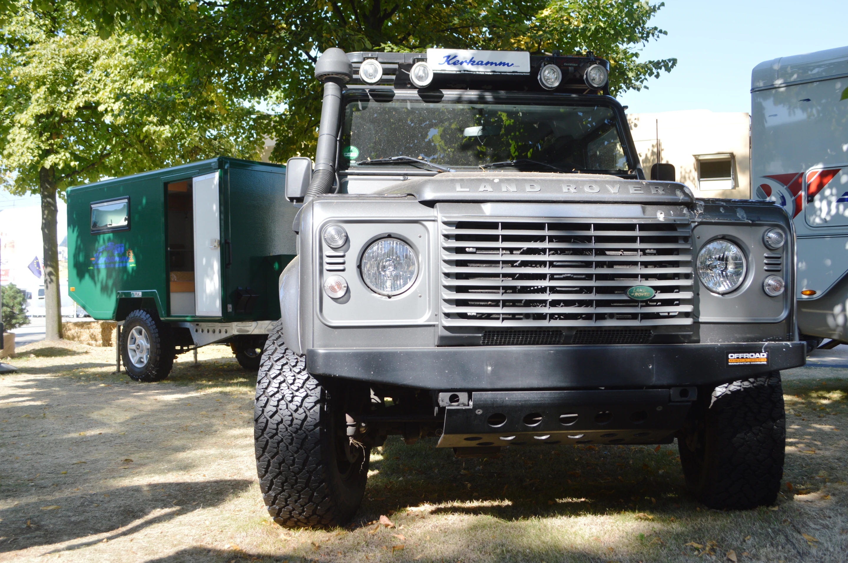 A Land Rover provides the towing capability for the Lapp Trailer