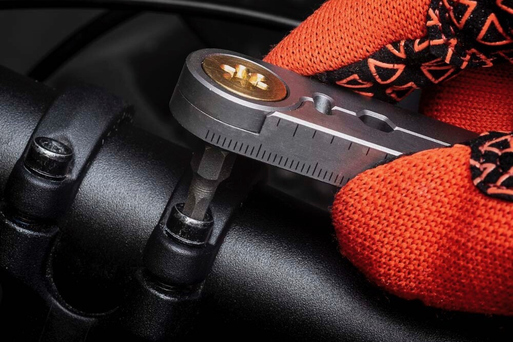 The GT-1's pivot point doubles as a bit driver